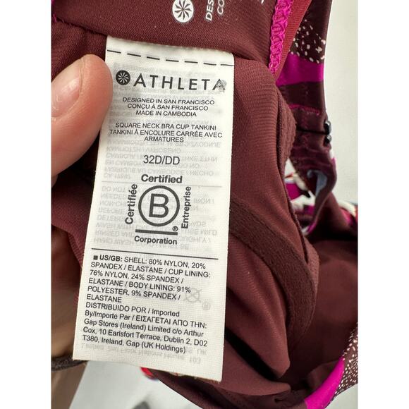 ATHLETA NWT Square Nek Bra Cup Tankini // 32D/DD - Picture 13 of 14